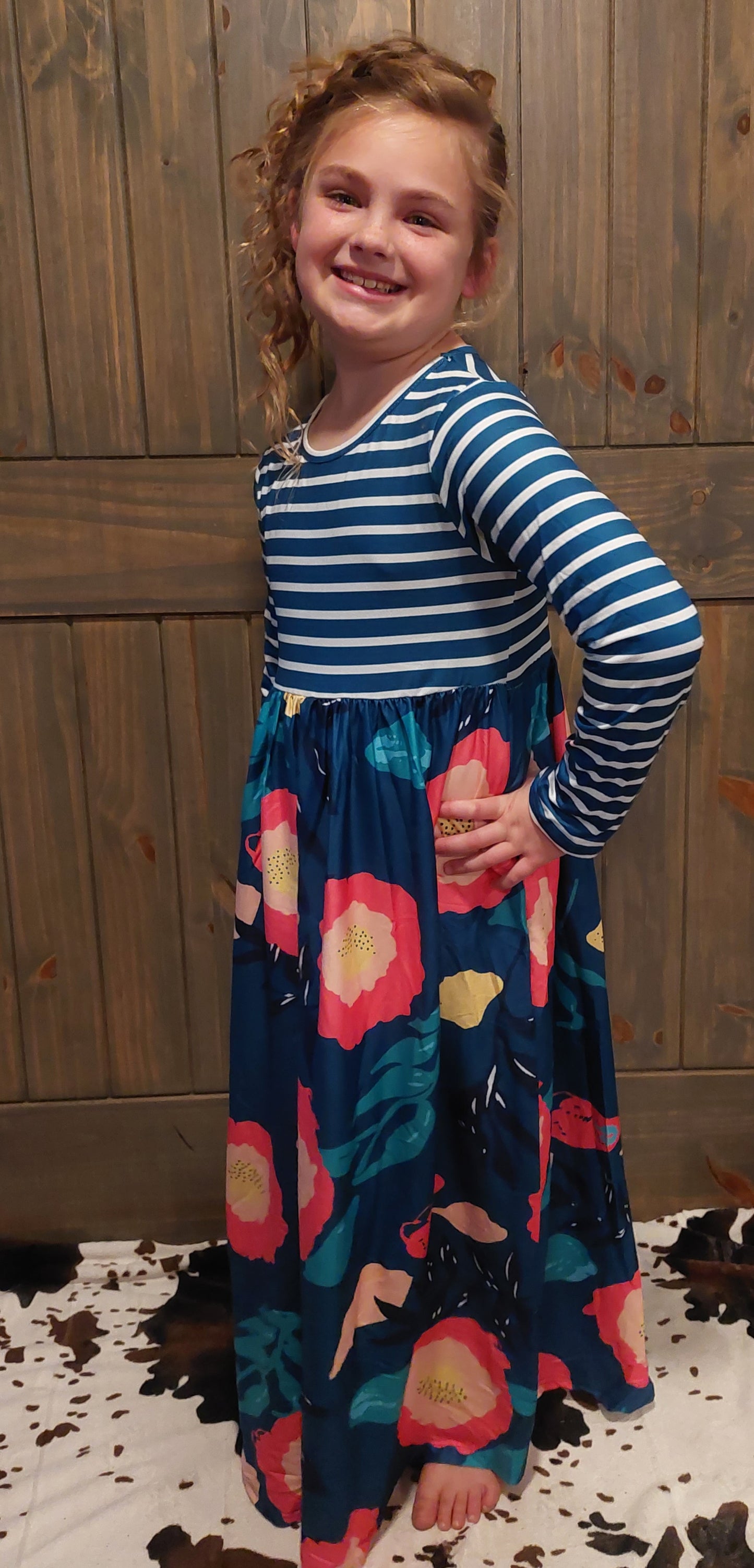 Striped and Floral Maxi