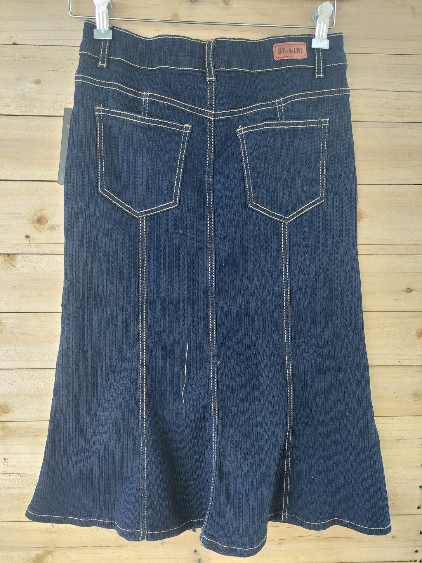 33" Stretch Dark Denim skirt