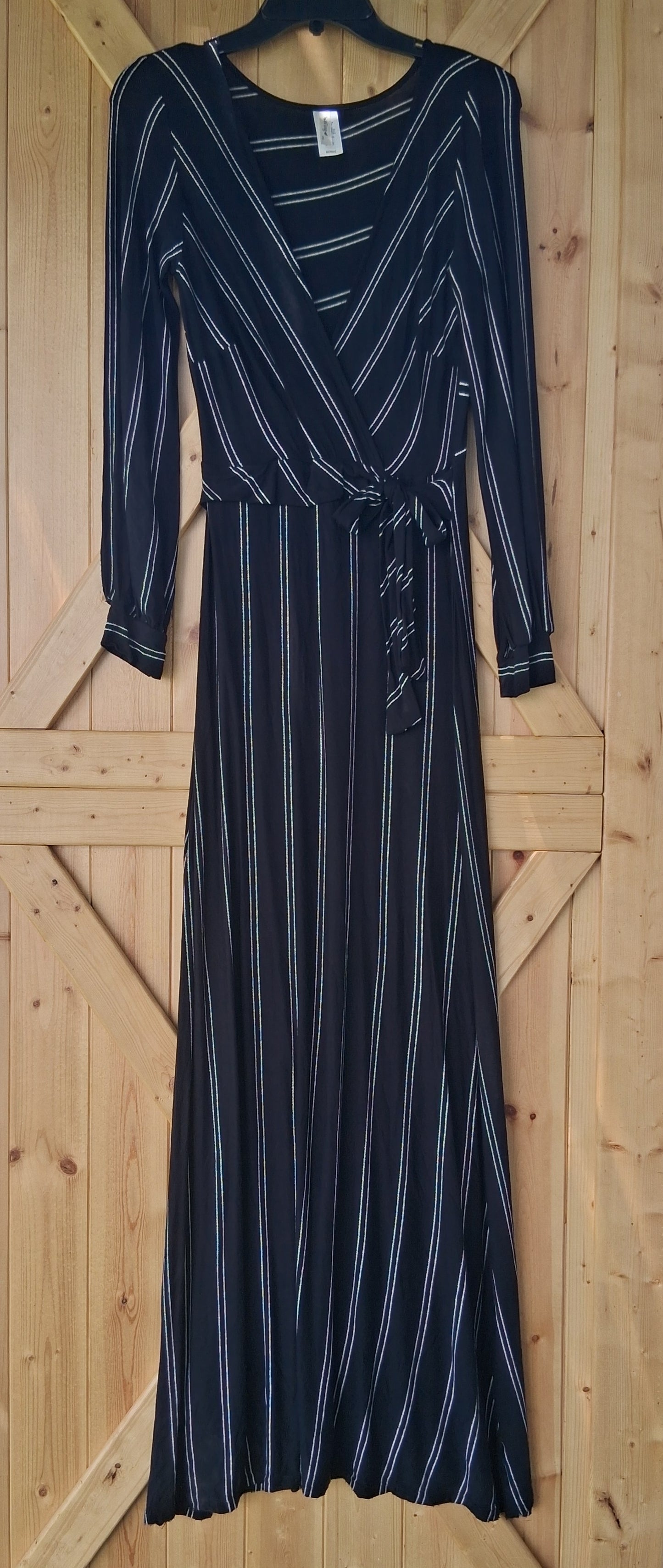 Black & White Striped Maxi Dress