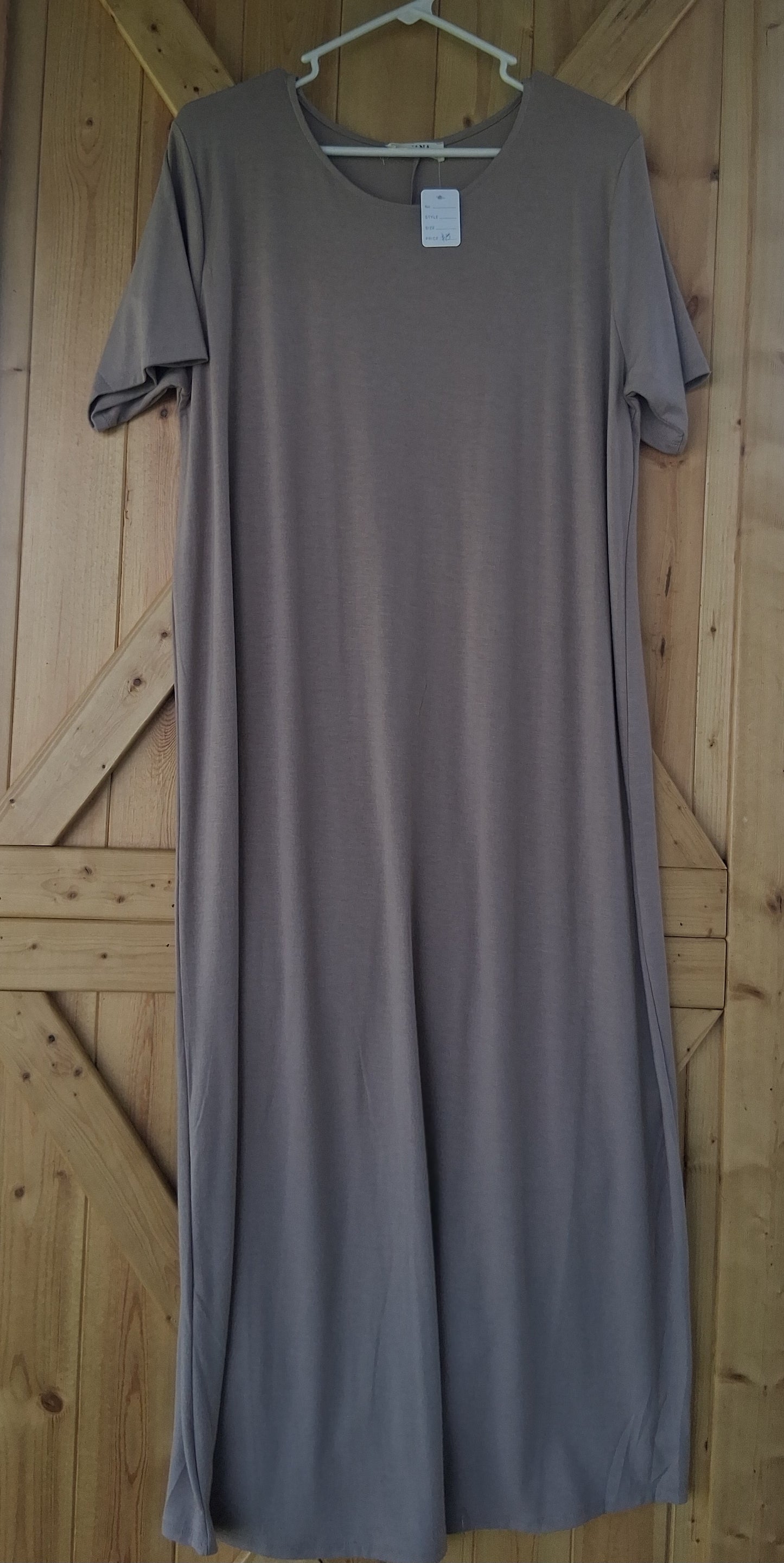 Tan Short Sleeve Dress