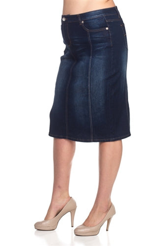 Gored Denim Skirt