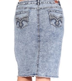 Bleached Denim Skirt