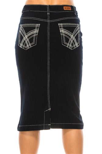 Dark Denim with Ribbed Texture