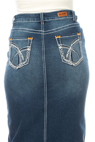 28" Light Wash Denim Skirt