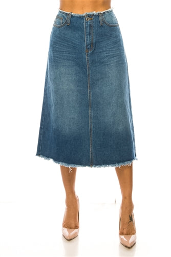 Light Denim A-line SKirt