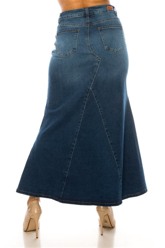Maxi A-Line Denim Skirt
