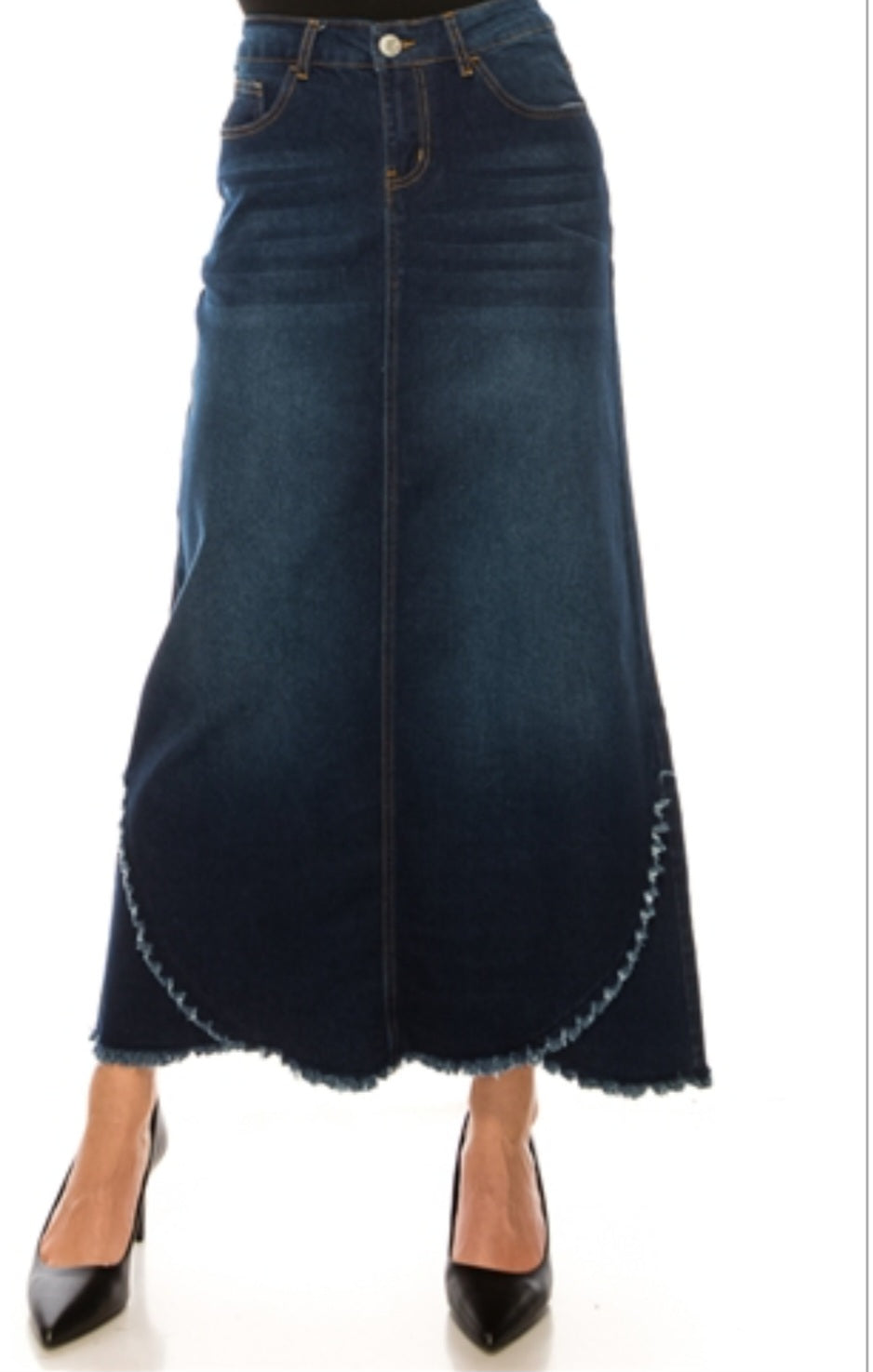 38" Denim Maxi Skirt