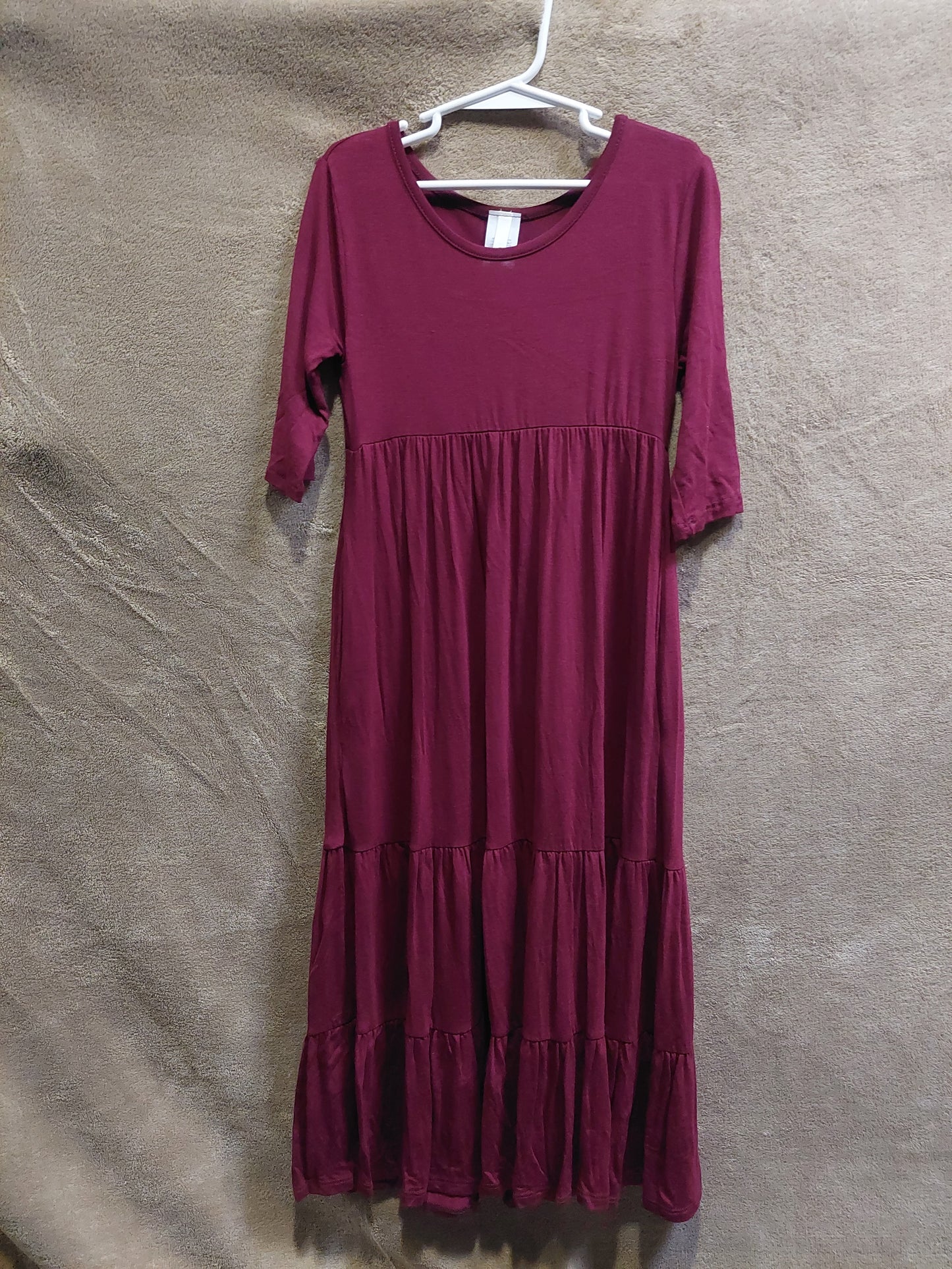Mommy & Me Maroon Tiered Maxi Dress