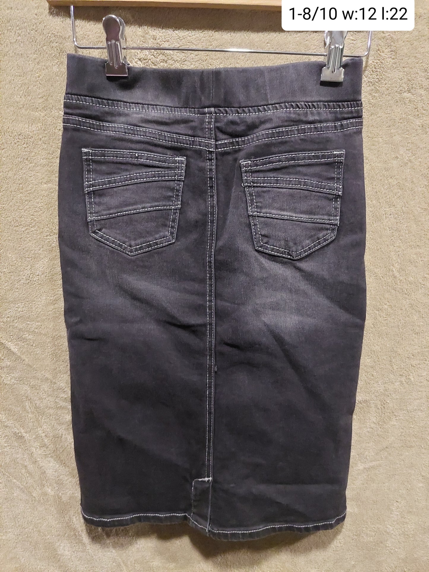 Girls Black Denim Midi