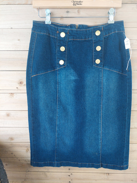 28" Button denim skirt