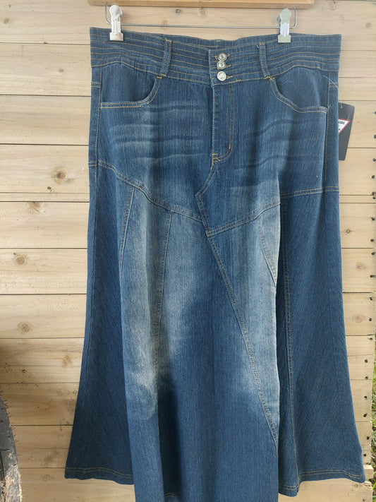 36" Dark Denim Skirt