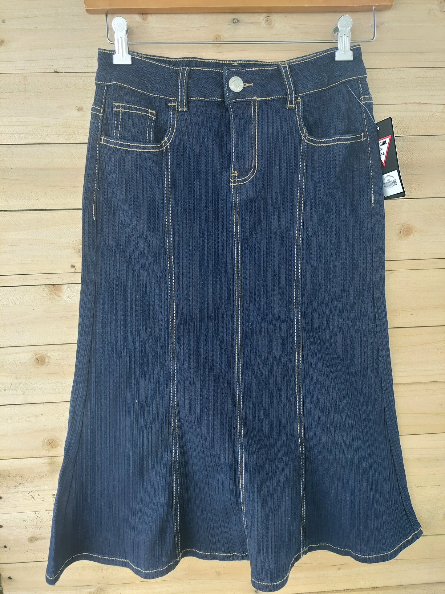 33" Stretch Dark Denim skirt