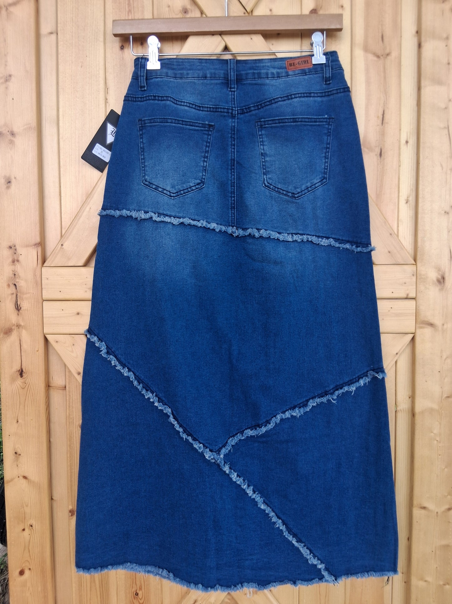 38" Maxi Mid Wash Denim Skirt