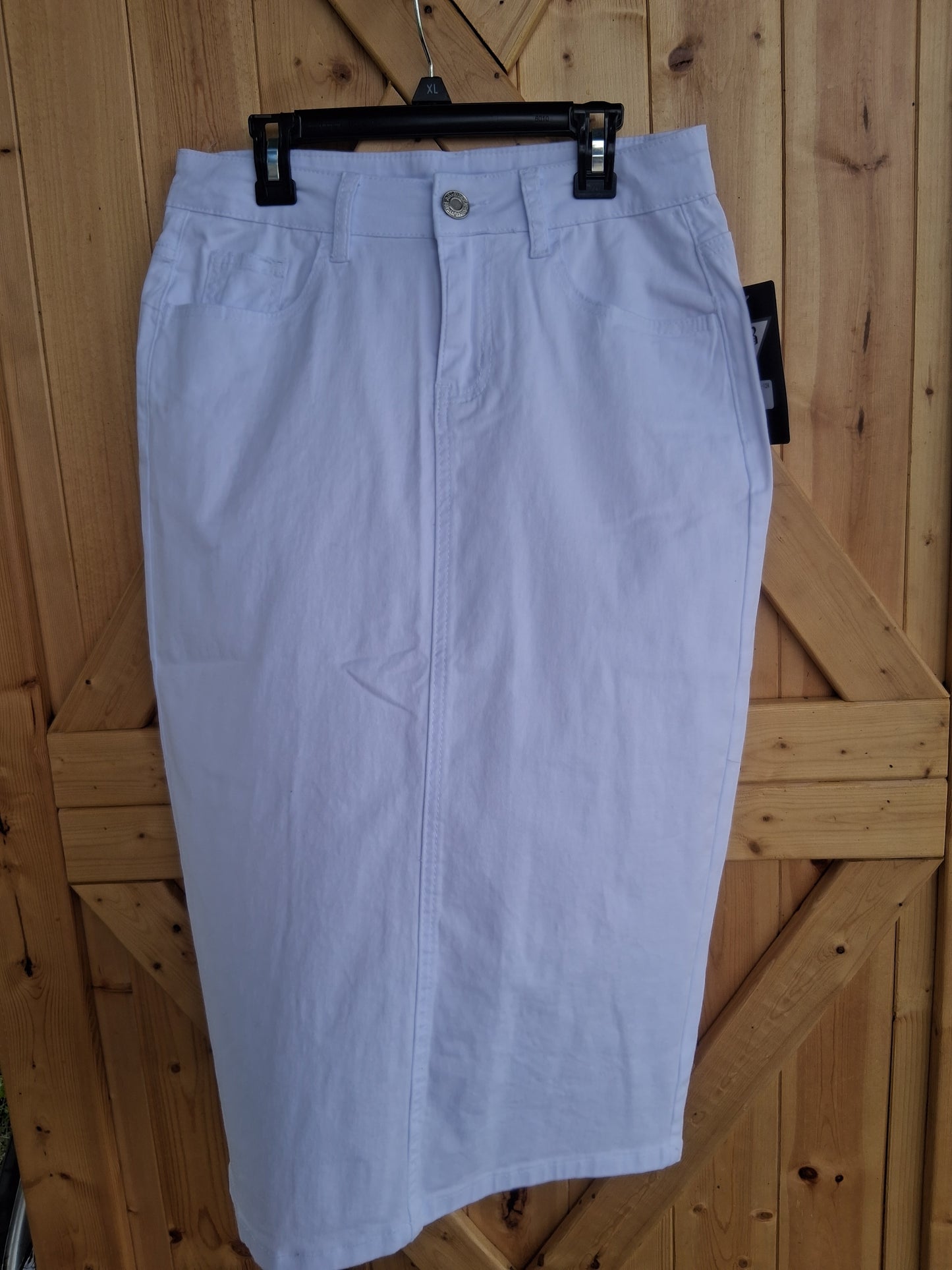 White Denim Skirt