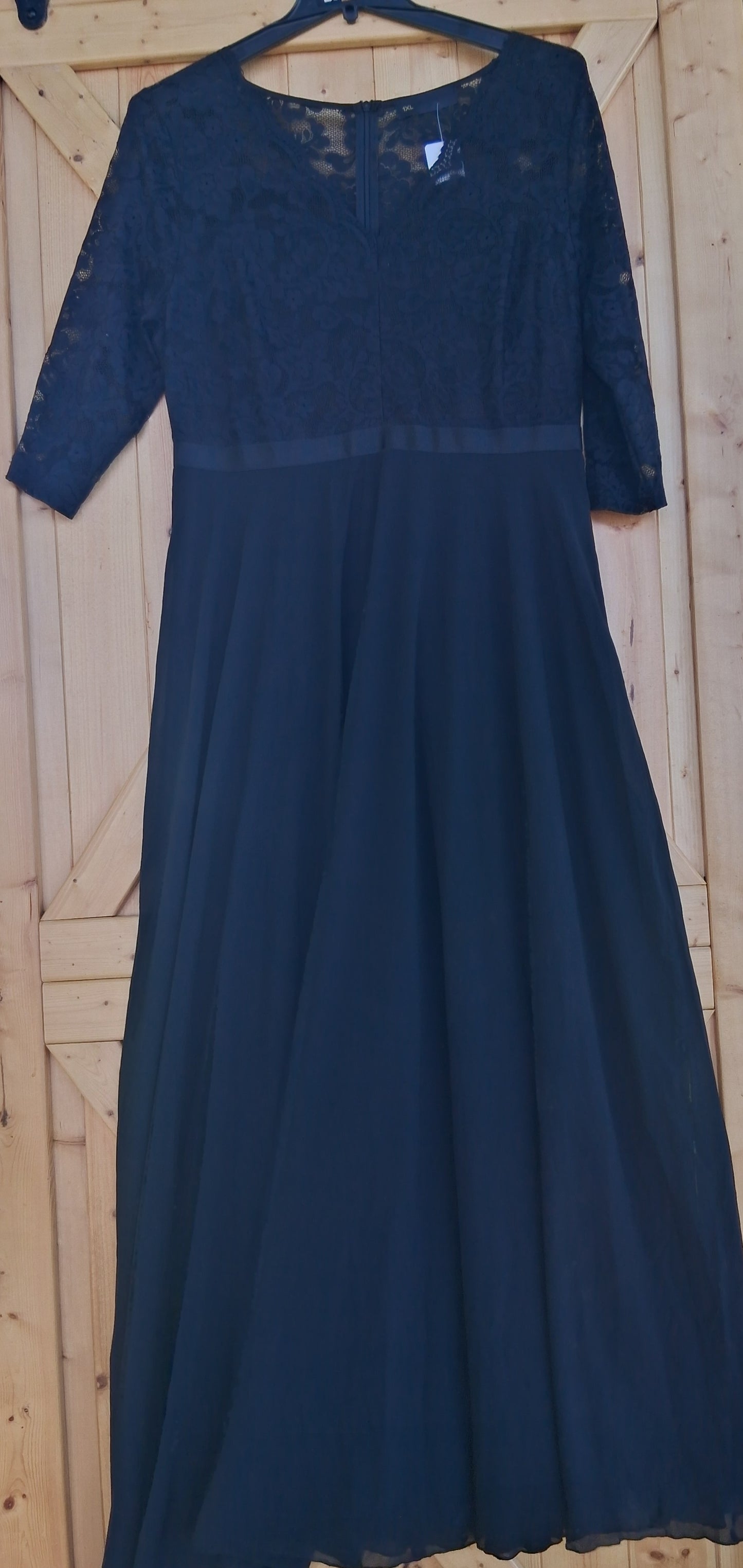 Black Lace Top Maxi Dress