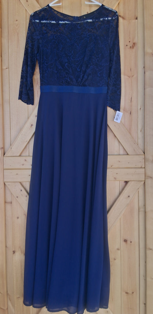 Navy Maxi Dress with Lace Top
