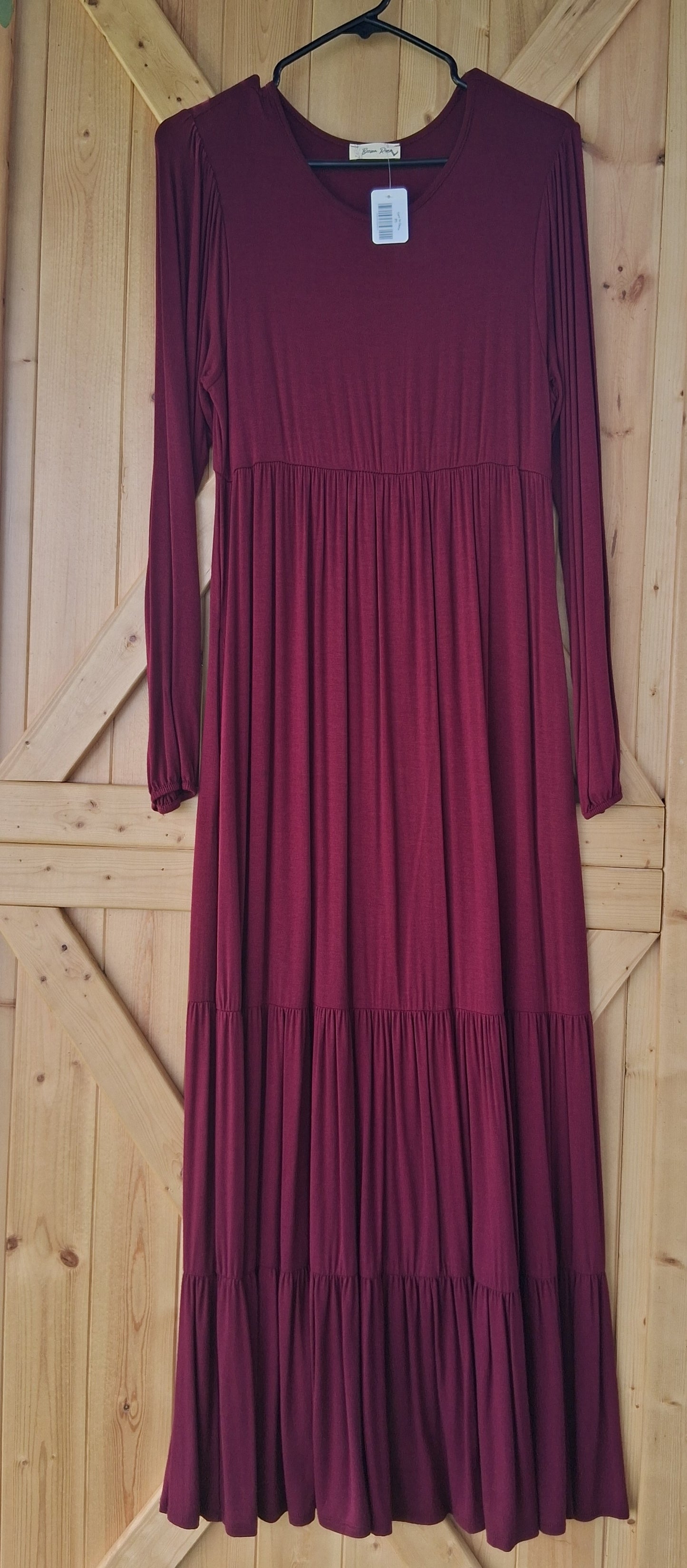 Mommy & Me Maroon Tiered Maxi Dress