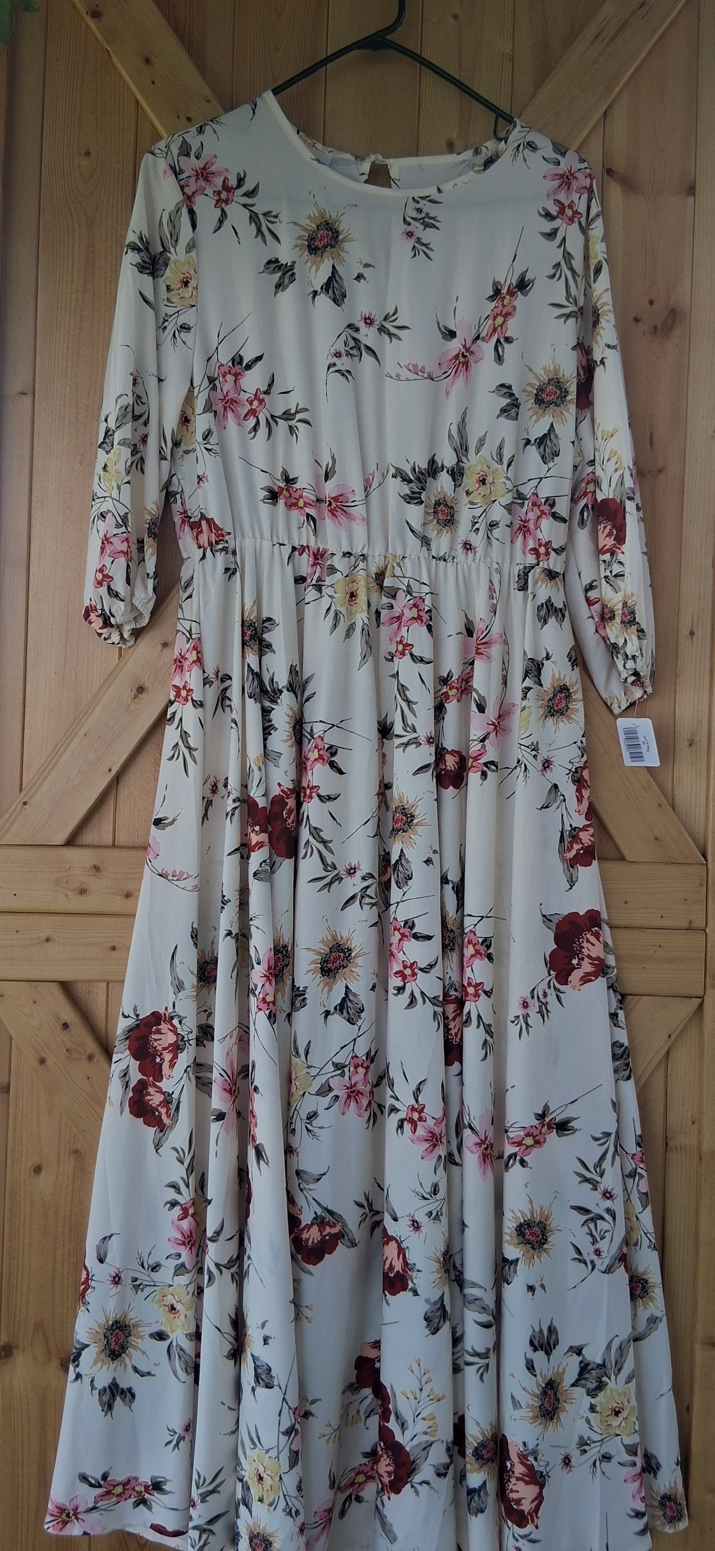 Cream Floral Dress