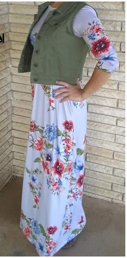 Gray Floral Maxi Dress