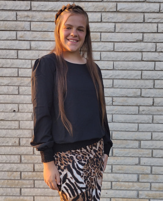 Black Banded Blouse