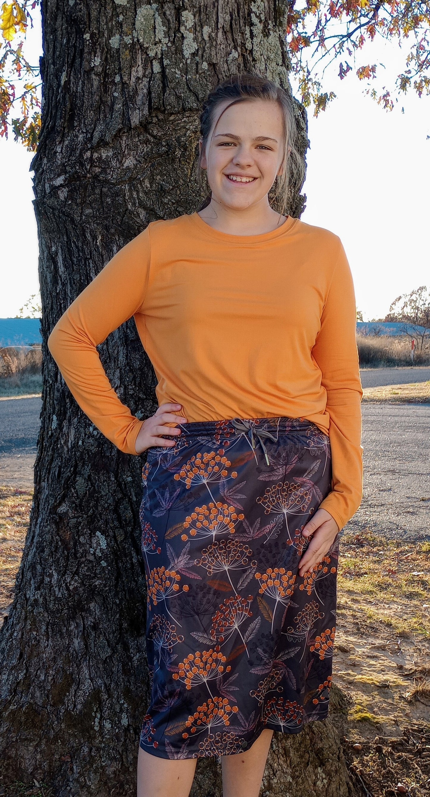 Fall Black Floral MOD Sport Skirt