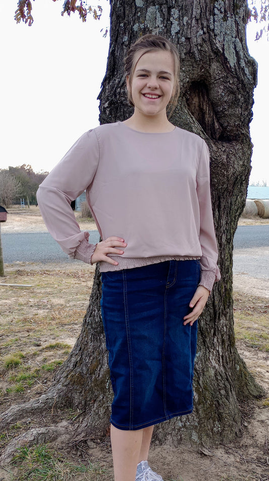 Taupe Banded Top