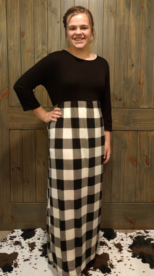 Buffalo Plaid Maxi Dress