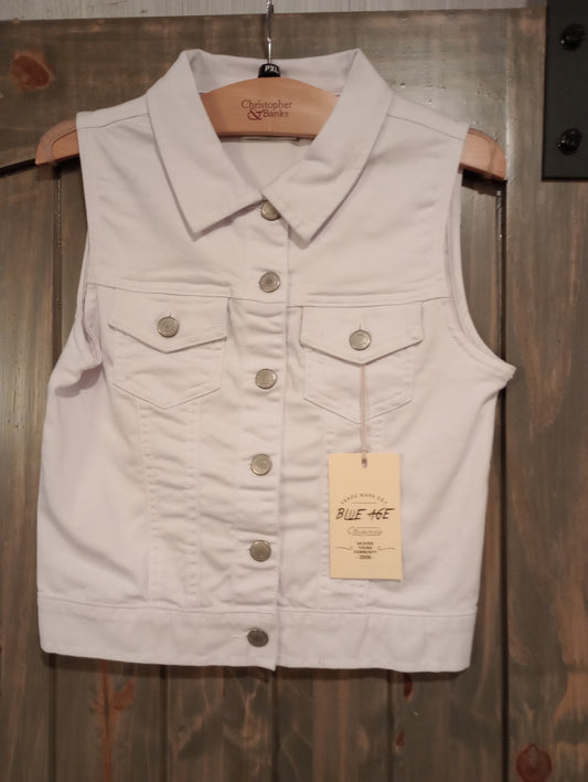 White Denim Vest