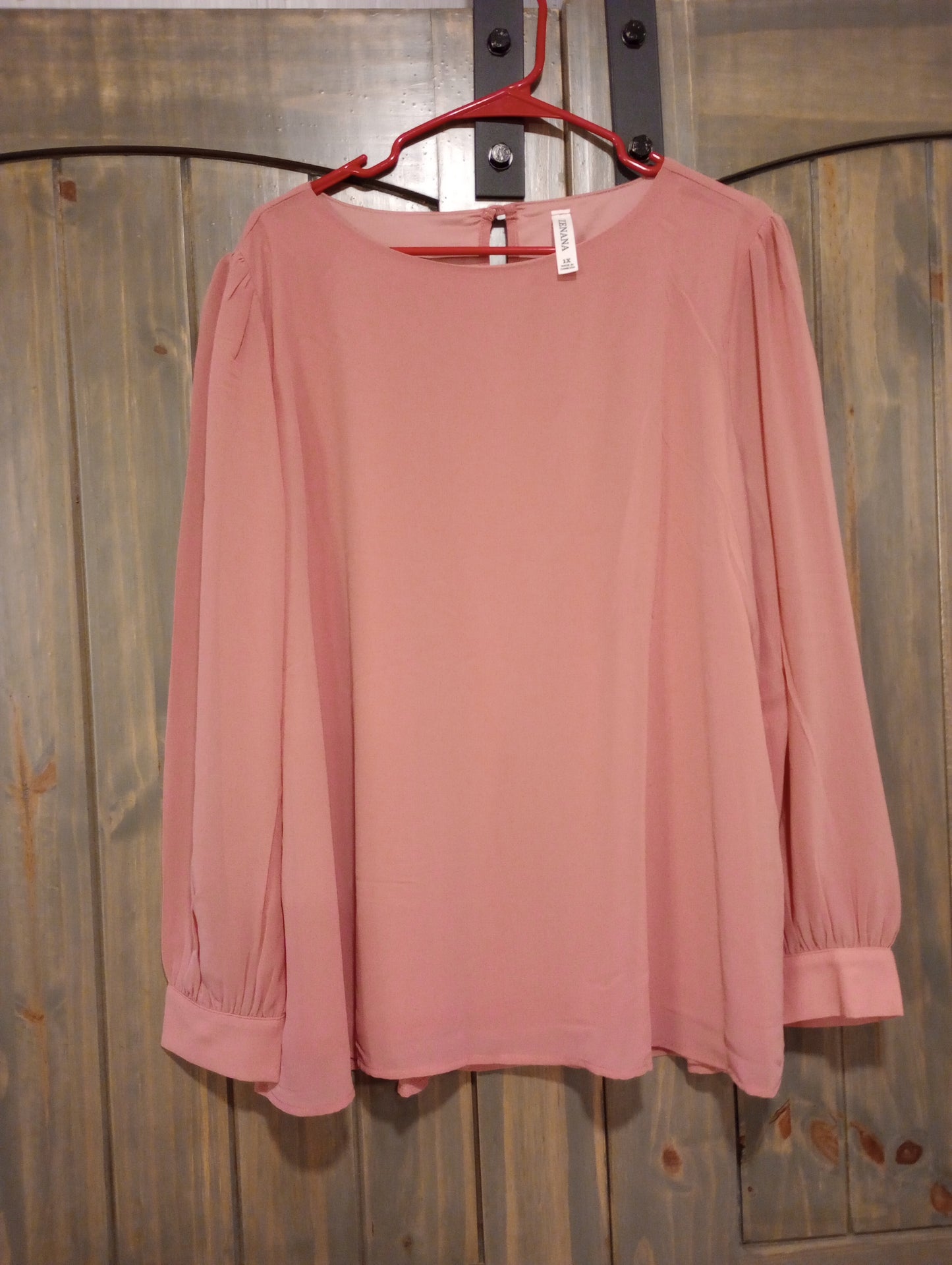Pink Dressy Pearl Button Top
