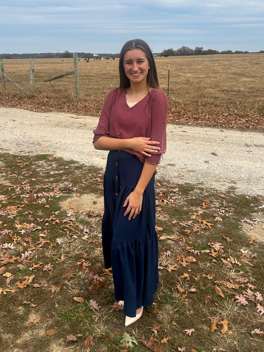 Navy Maxi Skirt