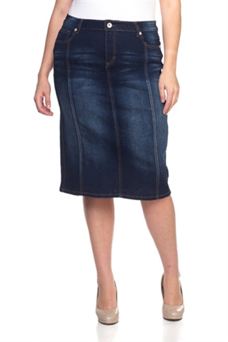 Gored Denim Skirt