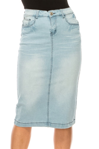Light Wash Denim Skirt