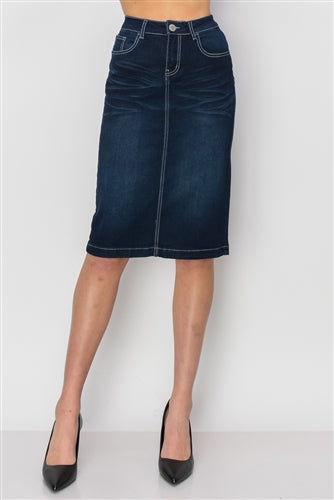 26" Dark Denim Skirt