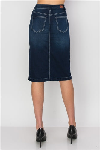 26" Dark Denim Skirt