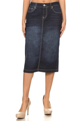 Dark Wash Denim Skirt