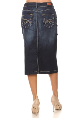 Dark Wash Denim Skirt