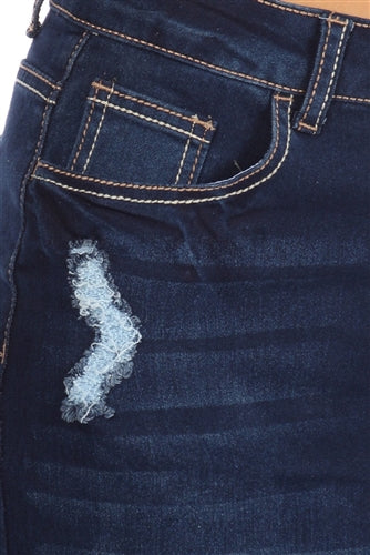 28" distressed Denim Skirt