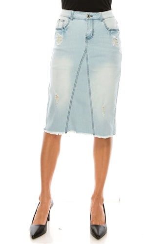Light Wash Denim Skirt