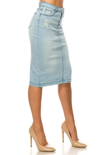 Light Wash Denim Skirt