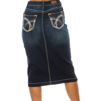 28" Dark Denim Skirt