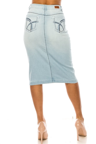 Bleached Denim Skirt