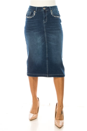 Indigo Wash Denim Skirt