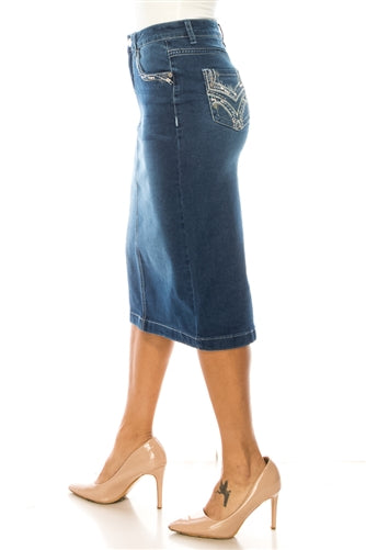 Indigo Wash Denim Skirt