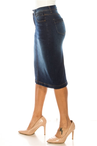 Dark Wash Denim Skirt