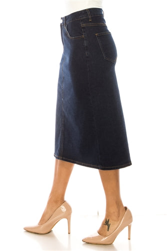 Dark Wash A-line Denim Skirt