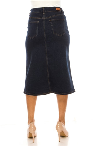 Dark Wash A-line Denim Skirt