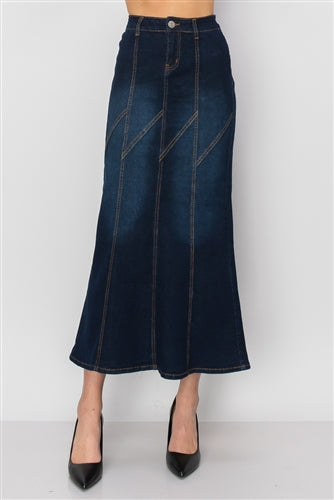 Maxi Dark Denim Skirt