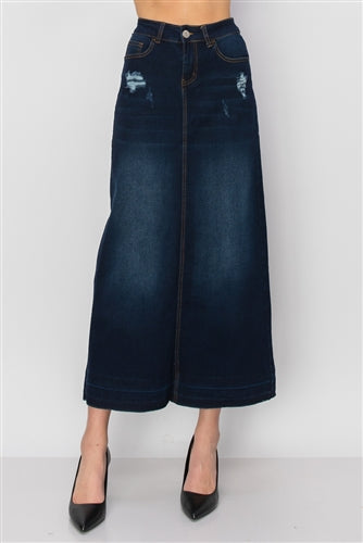 Maxi Dark Denim Skirt