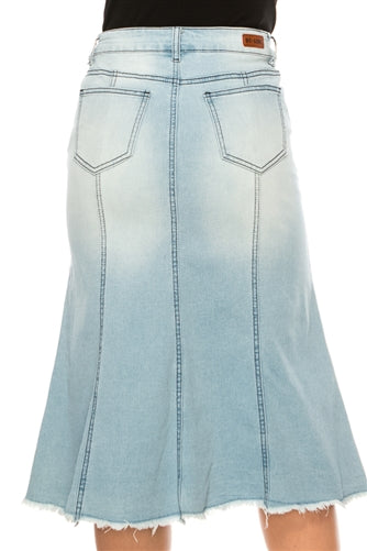 Light Wash A line Denim Skirt