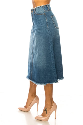 Light Denim A-line SKirt